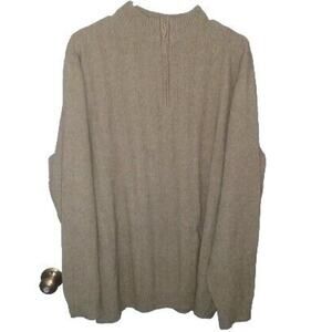 Merinosilk Mens Olive Lambswool Silk Blend 1/4 Zip Sweater XXL Gorpcore Academia